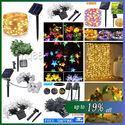 20-500 LED Solar Power Lights String Fairy Outdoor Garden Waterproof Party Decor • £6.59