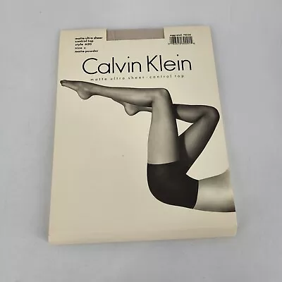 Calvin Klein Matte Ultra Sheer Control Top Pantyhose Sz C 620 Matte Powder • £7.71