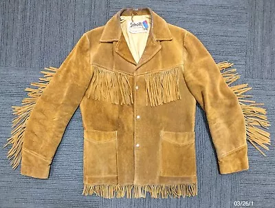 Vintage Schott NYC  Western Leather Fringe Jacket 40 • $9.98