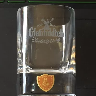 GLENFIDDICH Pure Malt Scotch Whiskey Burns Crystal Shot Glass Hand Crafted • $19.50