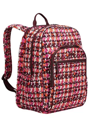 VERA BRADLEY HOUNDSTOOTH TWEED Campus Tech BACKPACK•Multiple Pockets• LARGE NWT • $52.71