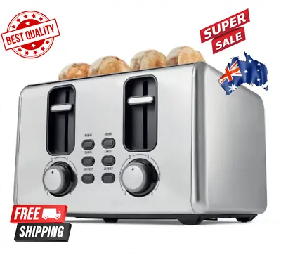 $45.90 • Buy Anko 4-Slice Toaster - Silver Stainless Steel Browned Toast High Lift Kitchen