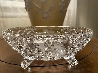 Vintage Elegant Footed Bowl American Brilliant Period Cut Glass • $69.99