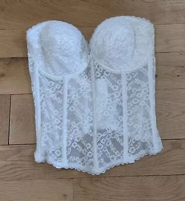 £38.67 • Buy U Choose Va Bien 7474 Lace Low Back Bustier Very Low V Back UW Bridal Bra NWT