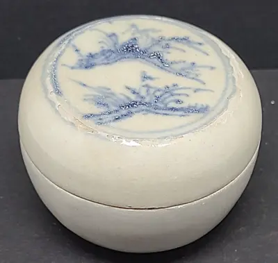 Hoi An Hoard Shipwreck Blue And White Landscape Decorated Covered Box #118811 • $199