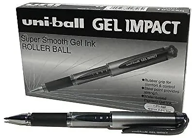 Uni-Ball 218990000 UM-153S Signo Impact Gel Pens With Rubber Grip Black Gel 1 • £26.14