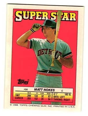 1988 Topps Stickers #56 Matt Nokes Super Star Backs • $1.75