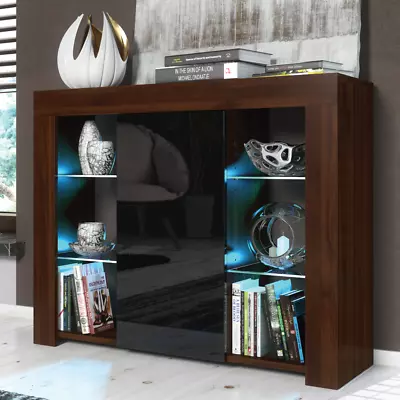 Unit TV Cabinet Cupboard 97.5cm Sideboard High Gloss Doors With Free LED • £129.90