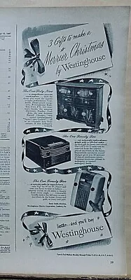 1947 Magazine Ad For Westinghouse Radios Phonos - Models 169 122 125 Shown • $3.95