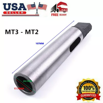 MT3 To MT2 Arbor Steel Morse Taper Reducing Adapter Drill Sleeve For Lathe • $12.50