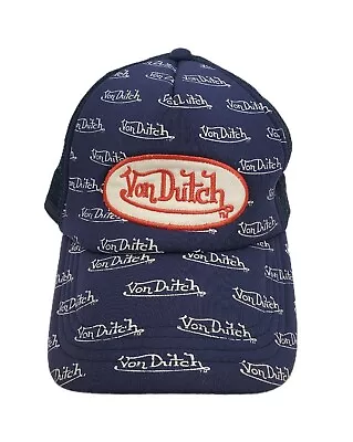 Kustom Made Von Dutch All Over Logo Print Cap Hat Mesh Original Patch Y2K 90s • $39.99