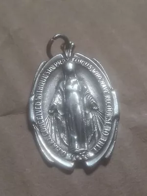 Vintage Sterling Silver  O Mary Conceived Without Sin Pray For US  Pendant • $8