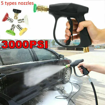 £13.95 • Buy 3000PSI High Pressure Washer Spray Gun Jet Lance Trigger Wash Water 5 Nozzle Kit