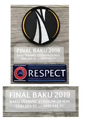 Chelsea UEFA Europa League Final Baku 2019 Respect Patch Badge Match Details Set • $15.88