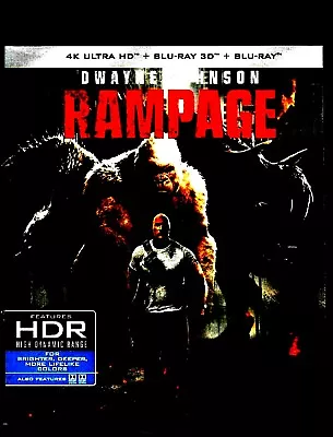 Rampage (dwayne Johnson) (4k Ultra Hd + Blu-ray 3d + Blu-ray) • $99.31