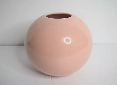 Vintage Haeger Pottery #4326 Pink Glossy Glaze Modernist Orb Sphere Vase 7  X 7  • £19.45