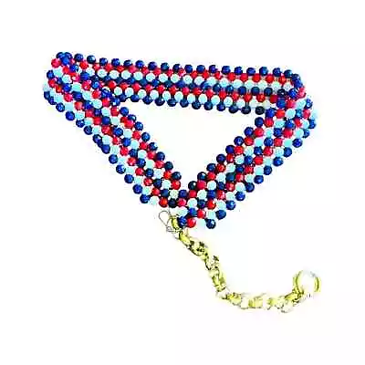 VTG Red White And Blue Beaded High Waisted Belt • $15