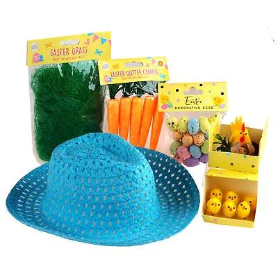 Boys Make Your Own Easter Bonnet Cowboy Hat Complete Decoration Kit W/ Nest • £13.99