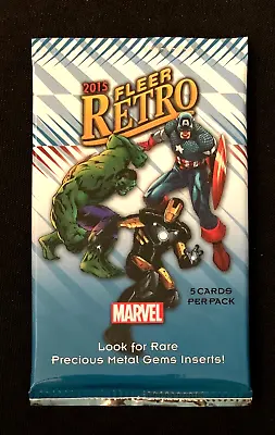 2015 Fleer Marvel Retro SEALED PACK W/ 5 New Cards Upper Deck Possible PMG Auto • $500