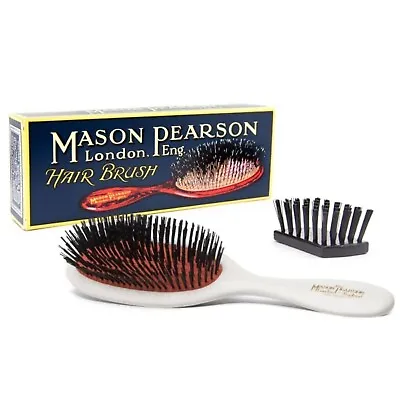 Mason Pearson Handy Boar Bristle Brush B3 White Ivory 2 Pc Handy - Open Box • $139.99