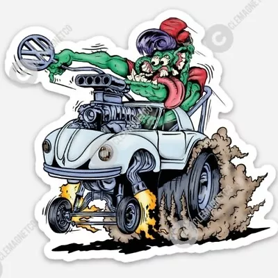 VW Bug MAGNET - Volkswagen Piston Old School  Ratfink Rat Fink Classic • $5.49