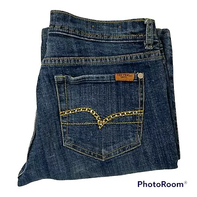 Vertigo Paris Jeans Womens Size 6 Medium Wash Embroidered Sequin Pockets Stains • $18.17