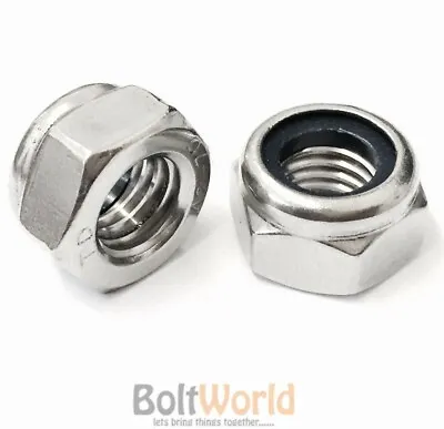 M3 M3.5 M4 M5 M6 M8 M10 M12 M16 M18 M20 Stainless Steel A2 Nyloc Nuts Din 985 • £19.52