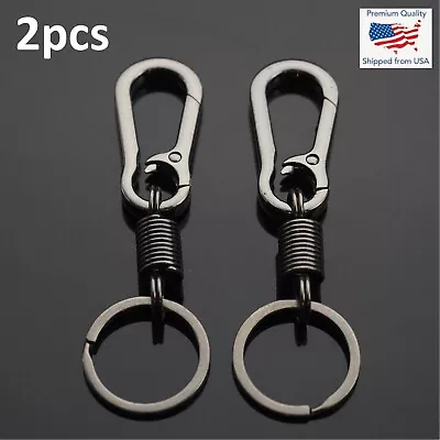2pcs Men Women Belt EDC Carabiner Clip Keychain Keyring Holder - Gun Metal Black • $7.89
