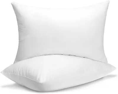 2Pcs Queen Size Bed Pillows Soft Microfiber Down Alternative Filled White Pillow • $28.99