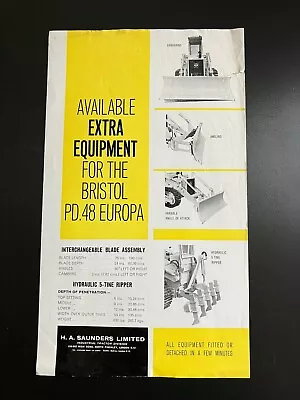 Bristol Europa Terrier  Combination Crawler Tractor Brochure Very Rare Leaflet • £12