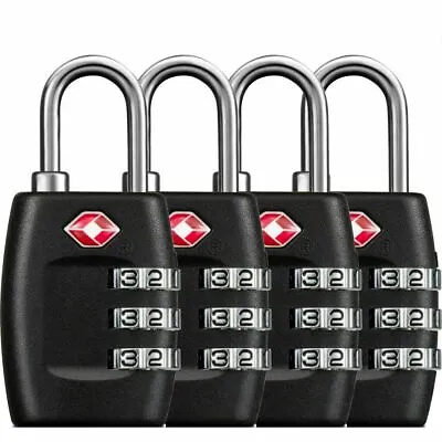 $4.79 • Buy 4x Code PadLock Security Locks 4-Dial TSA Travel Luggage Combination Lock AU
