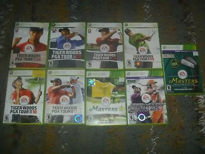 Tiger Woods PGA Tour Golf Games (Microsoft Xbox 360) Tested Works Great + Case • $4.95