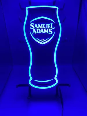 Samuel Adams Electric LED NEON Beer Light Sign Blue Color 22 X 11 Man Cave • $99.99