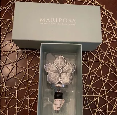 Mariposa Silver Forget Me Not Bottle Stopper Brand New Flower Wine Gift • $29