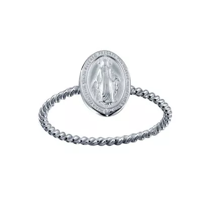 Sterling Silver Mary Medallion Ring • $14.99