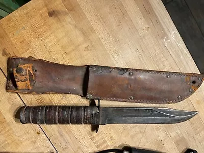 Ww2 USMC Knife And Sheath- As Is -broken Butt End • $19