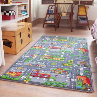 Play Town Village Roads Kids Mats Street Cars Children’s Rug • £19.95