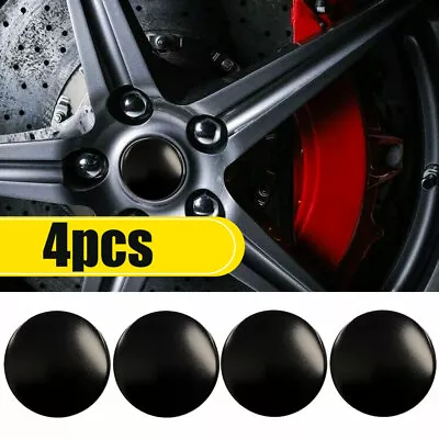 4x 2.2 Car Wheel Center Hub Cap Sticker DOME SHAPE Decal Auto Accessory Black  • $14.11