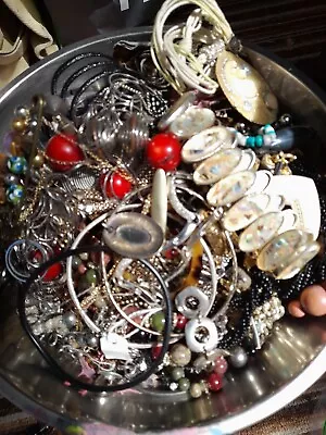 £3 • Buy 1KG Mixed Costume Jewellery Job Lot Bundle Resell Craft Wear Upcycle Etc Bag No1