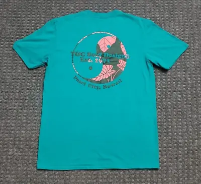 T&C Surf Designs Hawaii Men's MED Teal Blue T Shirt Taro Plant Logo • $19.95