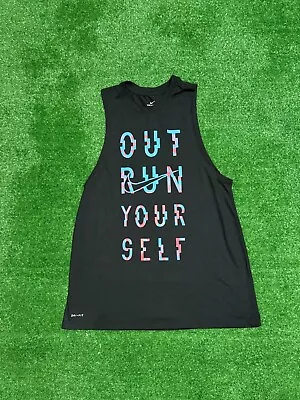 Men's Nike Dri-Fit Running Sleeveless Shirt Size Medium - Nike Sz M Running Tank • $0.99