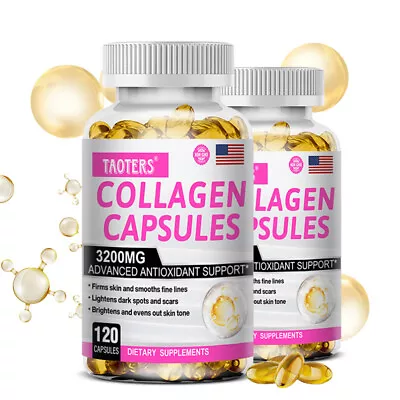 Collagen Capsules 3200mg Type Pure Maximum Strength Skin Hair • £13.03