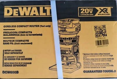 £121.15 • Buy DEWALT  DCW600B 20V MAX XR Cordless Compact Router - Tool Only