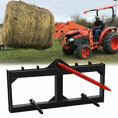$365.59 • Buy 3 Point Hay Bale Spear Skid Steer Tractor Loader Quick Tach Attachment Moving US