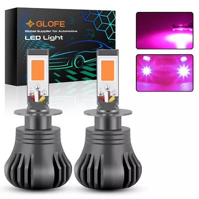 H3 Strobe Flash LED 14000K Pink Purple Fog Light Lamp Driving Bulb DRL 2pk • $17.89