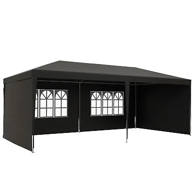 Outsunny 6m X 3m Garden Gazebo Marquee Canopy Party Tent Canopy Patio Dark Grey • £89.99