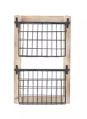  Black/Brown Farmhouse 3 Tier Hanging Metal Magazine Rack Holder 14 W X 34 H • $33.50