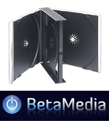 50 X Quad Jewel CD Cases - Black Tray 24mm - Holds 4 Discs • $56.59