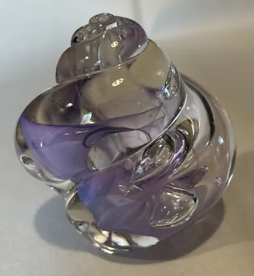 Modernist Studio Hand Blown Art Glass Paperweight Swirl Signed Jim Karg B-274 • $44.99