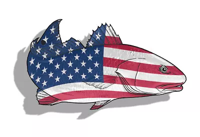 USA Redfish Red Fish Sticker Fishing Boat Truck Car Vehicle Window Bumper Decal • $2.95